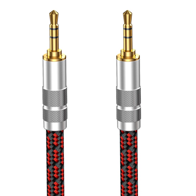 Primeda 3.5mm Aux Cord 6.5ft/2m,Audiophile Stereo Audio Cable Braided Gold-Plated Unbreakable for Laptop Tablets,Headphones, Smartphones,Cars,MP3 Players - Image 1